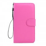 Wholesale Samsung Galaxy Note 5 Folio Flip Leather Wallet Case with Strap (Hot Pink)